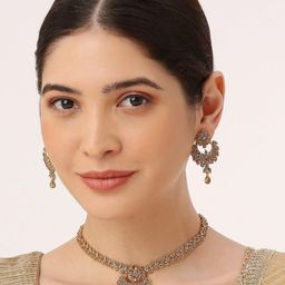 VATSALYA creation Alloy Gold- plated Gold Bronze Jewellery Set-image-16