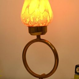SOMIL Yellow Printed Glass Cylindrical Shaped Table Lamp-image-32