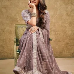DIVASTRI Bandhani Embroidered Pure Georgette Bandhani Saree-39