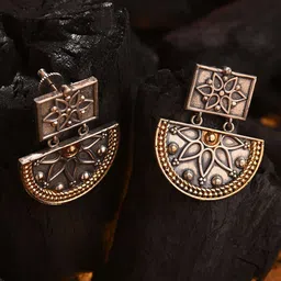 JAYPORE Artificial Stones Studded Geometric Chandbalis image 2