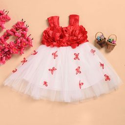 kids fashion hub Floral Georgette Fit & Flare Dress-43