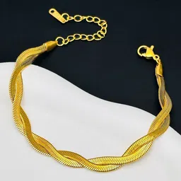 KAORI BY SHREYA AGARWAL Gold-Plated Stainless Steel Wraparound Rope Chain Bracelet-picture-10