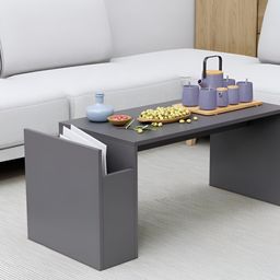 HEXA RED Grey Textured Wooden Rectangle Coffee Table-2