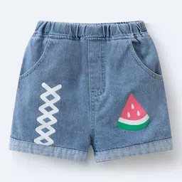 Mark & Mia Girls Graphic Printed Mid-Rise Shorts-image-41