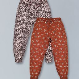PLUM TREE Girls Pack Of 2 Printed Lounge Pants-46