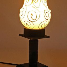 SOMIL Black Printed Glass Cylindrical Shaped Table Lamp-image-98