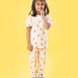 Orange Sugar Unisex Kids Printed T-shirt with Trousers-image-69