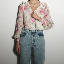 Vero Moda Women Floral Printed V-Neck Top-52