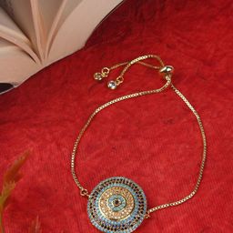 KPOP Gold-Plated Brass Cubic Zirconia Charm Bracelet-picture-33