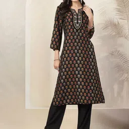 Nayam By Lakshita Floral Printed A-Line Kurta With Palazzos & Dupatta-9