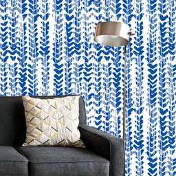 ArtzFolio Printed UV-Resistant Anti-Bacterial Abstract Indigo Tie Dye Batik Peel & Stick Wallpaper-image-88