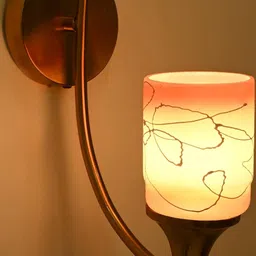 SOMIL Orange Printed Glass Cylinder Shaped Wall Lamp-image-97