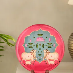 Devansh Pink & Green Printed Wall PlatesDecor-22