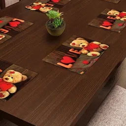 Aura 6Pcs Brown & Red Printed Table Placemats-17