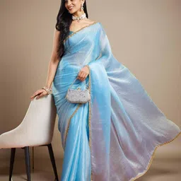 LOROFY Beads and Stones Chanderi Saree-picture-17