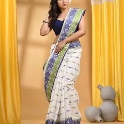 DESH BIDESH Woven Design Pure Cotton Taant Saree-image-59