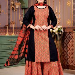 BAESD Girls Ethnic Motifs Striped Flared Sleeves Kurta-image-33