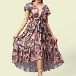 Noroke Printed Fit & Flare Midi Dress-image-37