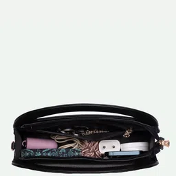 ZOUK Floral Printed Structured Sling Bag with Tasselled image 3