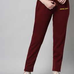 GRIFFEL Women Printed Mid-Rise Track Pants-picture-1