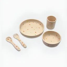 MiArcus Multicoloured 2024 5 Pieces Silicone Dishwasher and Microwave Safe Dinner Set of-44