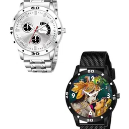 TARIDO Men Printed Dial & Bracelet Style Straps Analogue Watch TD_SM_SILVER_LORD KRISHNA_DIAL-334-14