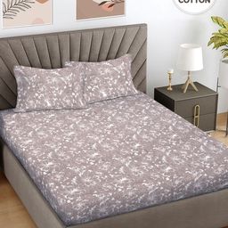 Myntra Elegant Homes Brown Printed Pure Cotton 300 TC King Bedsheet Set 2.50 m x 2.25 m-picture-22