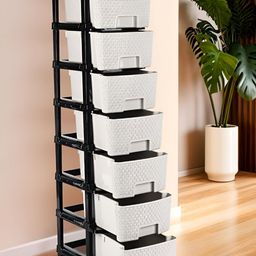 SUMOWARE INDUSTRIES Black & Grey Textured 7 Tier Multipurpose Modular Drawer-6
