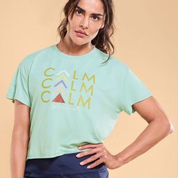 Enamor Typographic Printed Drop Shoulder Sleeves Relaxed Fit Crop T-shirt A311-image-50