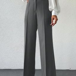Next One Women Smart Straight Fit High-Rise Easy Wash Pleated Trousers-picture-13
