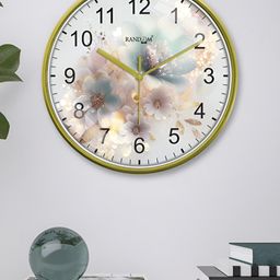 RANDOM White & Green Printed Traditional Round Shaped Wall Clock image 5