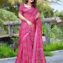Mitera Ethnic Motifs Zari Pure Cotton Designer Saree-image-13