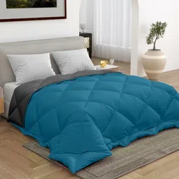 CHICERY Blue & Grey Geometric Heavy Winter Double Bed Comforter-image-74