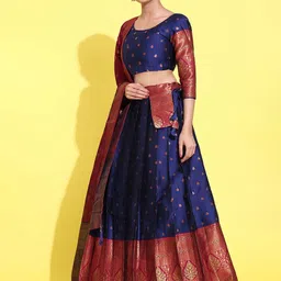 Payu Semi-Stitched Lehenga & Unstitched Blouse With Dupatta image 5