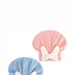 Fezora Beige & Blue 2 Pieces Cotton 500 GSM Hair Towel-image-78