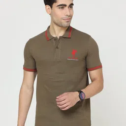 Masculino Latino Men Bio Finish Solid Polo Collar Cotton T-shirt-image-30