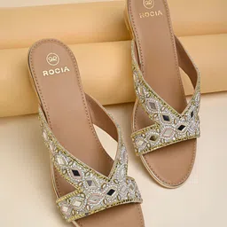 Rocia Women Embellished Open Toe Wedge Heel Sandals-21