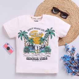 Happy Faces Boys Printed Tropical Pure Cotton T-shirt-image-77