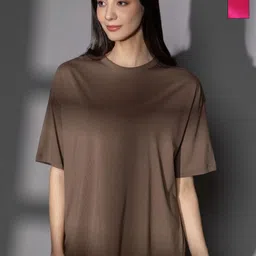 TITTLI Women Pack of 2 Solid Round Neck Pure Cotton Oversized T-shirts-picture-12