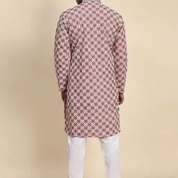 Pro-Ethic STYLE DEVELOPER Men Ethnic Motifs Embroidered Regular Thread Work Pure Cotton Kurta with Pyjamas image 5