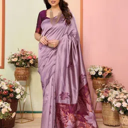 Sidhidata Floral Woven Design Zari Banarasi Saree-image-13