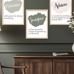 Kotart Brown & Grey 3 Pieces Motivational Quote Printed Wooden Wall Arts-picture-6