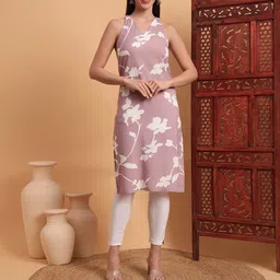 Anouk Rustic Floral Printed Halter Neck Straight Kurta-65