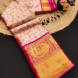 Mitera Woven Design Zari Pure Silk Kanjeevaram Saree-image-47