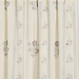 Fabindia Cream-Coloured & Blue Floral Door Curtain-8