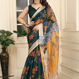 Anouk Kalamkari Printed Zari Saree-31