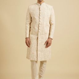 Manyavar Men Embroidered Sherwani Set-image-26
