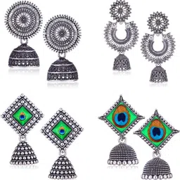Sangria Silver-Plated Alloy Earrings-78