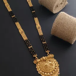 V.K.PAYAL.JEWELLERY Brass Gold-Plated Artificial Beads Mangalsutra-picture-7