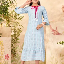 Sangria Turquoise Blue Cotton Dresses-image-18